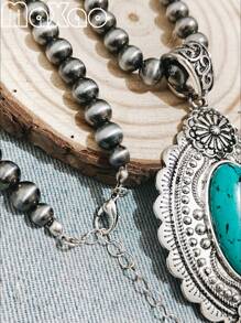 Vintage-Inspired Large Concho Pendant Multi-Layered Necklace For Women, Available In Different Colors To Match Various Outfits, Great As Self-Purchase Or Gift For Best Friends, More Vintage Styles Available In-Store