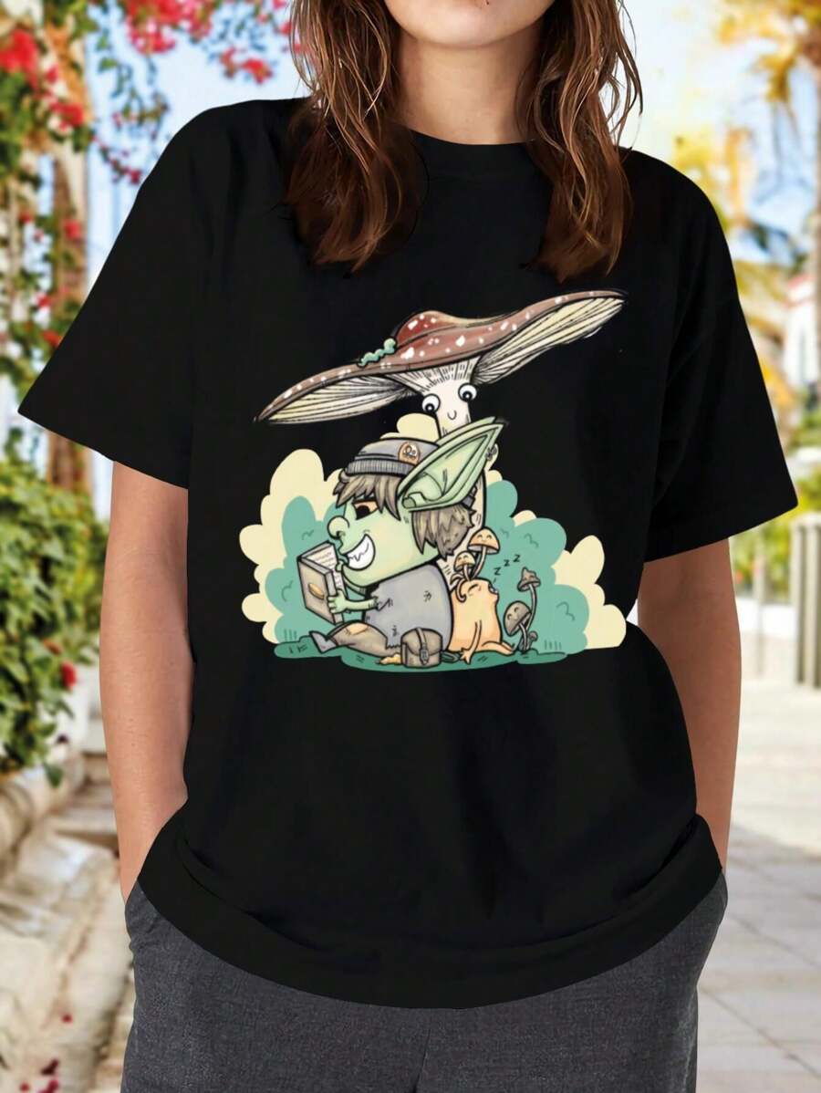 Goblin - Goblincore women's T-women shirt for women inspired by goblincore - Negro - Ver 1