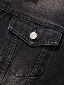 Men's Button Front Long Sleeve Pocket Denim Jacket, Spring/Autumn