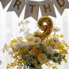 1pc Mini Birthday Party Balloon Ins Cake Tag Balloon Mini Digital Balloon Gold Digital Balloon, Trang trí bánh, Bố trí tiệc, Phụ kiện bó hoa, Trang trí sinh nhật, Giáng sinh - bong bóng nhỏ màu vàng - Xem 6