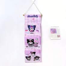 Sanrio 1 szt. Sanrio Cartoon Design Wisząca na ścianie torba do przechowywania z wieloma przegródkami, wielofunkcyjny organizer wiszący w akademiku, słodka damska torba do przechowywania na drzwiach bez otworów wiertniczych, odpowiednia do użytku w kuchni, artykuły do przechowywania w kuchni