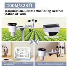 ECOWITT Weather Stations With Outdoor Sensor WS38007 In 1 Solar Power Wifi Home Weather Station Unit WS69 7.5 Inch Garden Wireless Indoor LCD Console IOT Intelligent Linkage Control - WS3800:WS69+7.5inchGreyDisplay - View 8