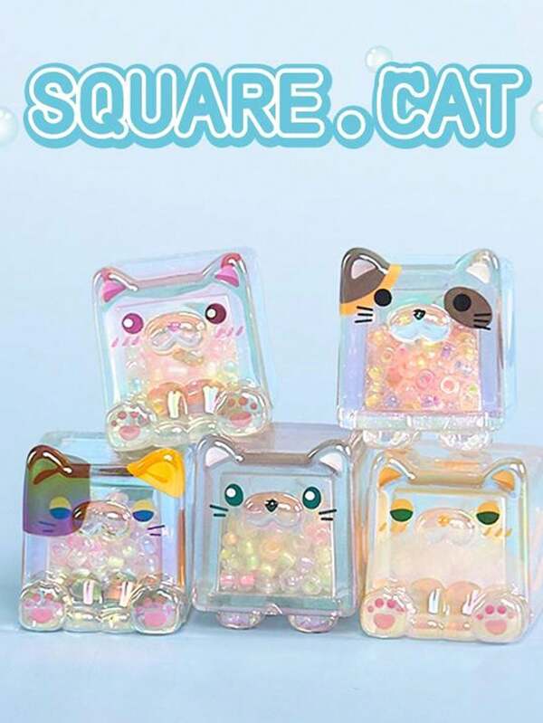 Square Cat Cute Random Collection Of 1pc Blind Figures Collectible Toys Birthday Gift