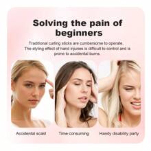 1pc USB Rechargeable Portable Wireless Electric Curling Iron, Auto-Rotating Curling Wand, 2-In-1 Curling & Straightening Iron, Mini Home Automatic Styling Hair Curler, Gift For Holiday, Multi-Color Available