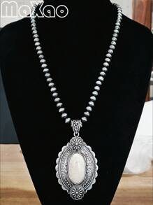 Vintage-Inspired Large Concho Pendant Multi-Layered Necklace For Women, Available In Different Colors To Match Various Outfits, Great As Self-Purchase Or Gift For Best Friends, More Vintage Styles Available In-Store