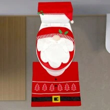 Christmas Decoration Toilet Mat Carpet Cover Christmas Atmosphere