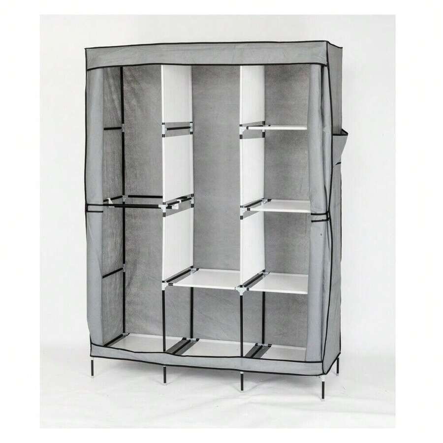 High Quality 71" Portable Clothes Closet Wardrobe Clothes Storage Organizer - Gray - View 1