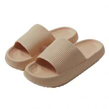[Recommend Buying One Size Up] New Fashion Versatile EVA Slippers, Simple Striped Indoor/Outdoor Bathroom Slides, Soft Non-Slip Thick Sole, Lightweight & Comfortable, Premium Comfortable Couple Slippers,
