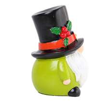 Christmas Gnome Figurine Cute Faceless Dwarf Resin Figures Small Statues Desk Decor For Home Holiday Party - Green - View 6
