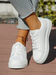 Women's Outdoor Casual Flat White Sneakers
