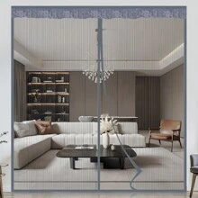 Summer Breathable Anti-Cat/Dog Claw Resistant, Anti-Mosquito Magnetic Snap Curtain Door, High Density Mesh No-Drill Self-Adhesive Screen Door Curtain, Available In Multiple Sizes