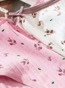 5-Pieces Sets Women's Ribbed Knit Briefs, Bow-Tie Breathable Briefs, Comfortable And Breathable Briefs, Low-Rise Bow-Tie Briefs, Women's Everyday Briefs, Basic And Simple New Year's Briefs, Fashionable Underwear As A Christmas Gift. - Multicolor - View 10