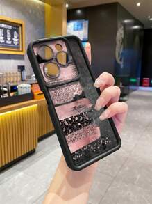 拼接 1 件左侧豹纹防震保护手机壳适用于 iPhone/Galaxy/Infinix/Redmi/OPPO/VIVO//Realme/MOTO/Itel/Tecno - 黑色 - 查看 5