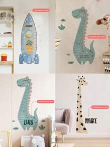 1pc Personalized Kids Height Growth Chart Wall Decals, Animal Design Measurement Wall Stickers For Children's Bedroom, Nursery, Play Room Decoration, Boys Girls Baby Gifts Birthday Graduation