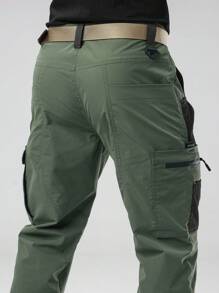 LEDUNTINO 【春夏】男士时尚休闲户外拉链裤，运动工装裤，绿色，灰色，送给老公、男友的礼物，男士春秋裤，多口袋，徒步、钓鱼、旅行裤，春秋男士下装，尺码参考表（裤子不含腰带） - 綠色 - 查看 8