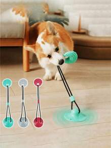 1pc Shell-Shaped Dog Nibbling Toy Sucker-Style Interactive Pet Toys Adsorbed On Floors And Walls Dog Chew Toy Durable Chew Puzzle Feeder Ball Suitable For Small And Medium-Sized Dogs Tricolor Optional Without Battery - Multicolor - View 10