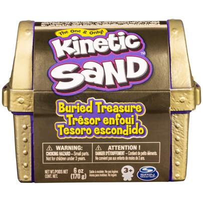 Spin Master Kinetic Sand, Buried Treasure Playset With 6oz Of Kinetic Sand And Surprise Hidden Tool (Style May Vary)