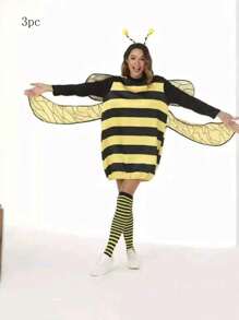 3pcs/Festive Carnival Party Honeybee Ladybug Costume Combination Props - Yellow - View 2
