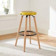 SoBuy FST89-G, Kitchen Breakfast Barstool Bar Stool With Metal Seat & Beech Wood Legs - Brown - View 9