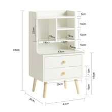 SoBuy FBT100-W Nightstand With 2 Drawers And Open Compartments, Sofa Table, Side Table, Telephone Table, Bedside Table, Night Chest, Dimensions (W X H X D): Approx. 43 X 81 X 36 Cm - White - View 3