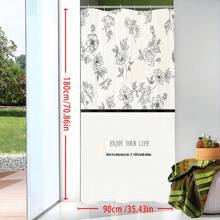 French Floral Classic Shower Curtain With Lead Line And Hooks, Water-Resistant Polyester Bath Divider, Machine Washable, Non-Woven Fabric Arts Theme Decor, Bathroom Accessory, All-Season Curtain