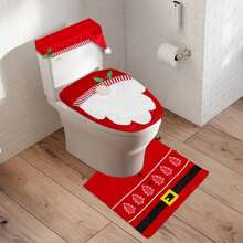 Christmas Decoration Toilet Mat Carpet Cover Christmas Atmosphere