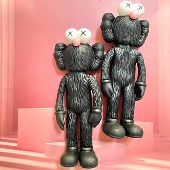 1 pieza Figura decorativa de juguete modelo de decoración del hogar estilo dibujos animados KAWS, decoración de coche y suministros creativos personalizados para el interior del coche - Bolsa