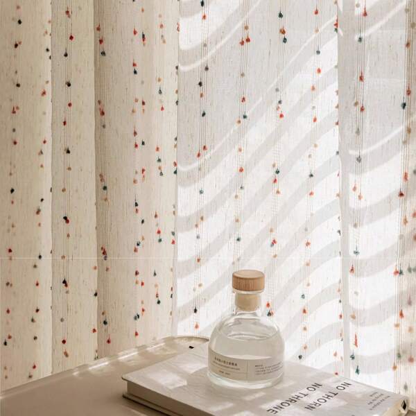 1pc Colorful Candy Sheer Curtain, Decorative Transparent Tulle Curtain For Living Room, Bedroom, Kitchen