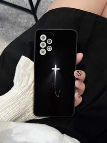 Perforowana, prosta, biała, malowana krzyżykiem obudowa odporna na wstrząsy, kompatybilna z modelami P14 Pro Max, P13, P11, P12, XR, 7/8, GES2; Galaxy S24, A03s, A03 Core, A04, A12, A13, A14, A21s, A22, A23, A24, A32, A33, A34, A51, A52, A53, A54, A71, A72, A73, S20 FE, S21, S22; Redmi 9, 9A, 10A, 10C, Note 9, Note 10, Note 11, Note 12, 12, 12C; wodoodporna, odporna na upadki i zarysowania