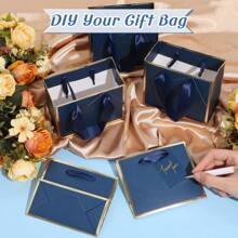 2 cái/5 cái/10 cái, Túi quà mini có quai xách Túi quà Giáng sinh nhỏ Giấy bạc kim loại 4x4,75x2,25'' Túi quà cảm ơn siêu nhỏ số lượng lớn có gắn thẻ cho Ngày lễ tình nhân, Kỷ niệm, Tiệc sinh nhật Đám cưới (Đen/Trắng/Hồng/Xanh đậm) - Nhiều màu - Xem 19
