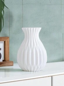 1 vaso de flores de plástico moderno, vaso branco inquebrável para capim-dos-pampas, decoração minimalista nórdica para casa, decoração estética para sala de estar, escritório, decoração de quarto, decoração de mesa central, perfeito para decoração de outono, decoração de Halloween, Ação de Graças e Natal. - Branco - Ver 13