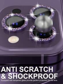 3-In-1 Set: 2pcs Purple Light Anti-Peep Tempered Glass Screen Protector + 1pc Purple Glitter Lens Protector, Privacy Protection Compatible With Iphone 11/12/13/14 Pro Max/15 Pro Max/16 Gift For Birthday, Family, Friends Anti-Spy, Phone Screen Protector, Phone Accessories