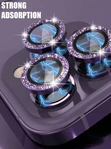 3-In-1 Set: 2pcs Purple Light Anti-Peep Tempered Glass Screen Protector + 1pc Purple Glitter Lens Protector, Privacy Protection Compatible With Iphone 11/12/13/14 Pro Max/15 Pro Max/16 Gift For Birthday, Family, Friends Anti-Spy, Phone Screen Protector, Phone Accessories