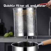 Hoogwaardige frituurpan met mandfilter, roestvrij staal 304 voor contact met levensmiddelen, grote capaciteit verhoogd, potset met filter, kookpan met filter, snel aftappen, compatibel met verschillende fornuizen, keukengebruik, geschikt voor friet, gebakken kip, noedels en dumplings