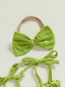 Baby Girls Sleeveless Romper Dress Casual Irish Day Sequin Clover Print Jumpsuit And Headband Set Fashion Clothes