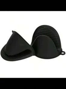 2pcs/Set Heat Resistant Silicone Oven Mitts And Non-Slip Insulated Tongs, Suitable For Baking, Oven, Microwave