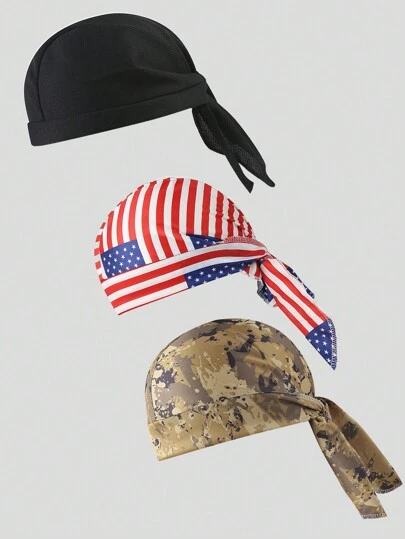 1pc European & American Outdoor Camouflage Bandana Headwear, Breathable Printed Sports Face Shield Scarf Hat