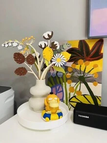 1 件装黑色树脂花瓶，现代干花花瓶波西米亚甜甜圈现代花瓶北欧简约装饰花瓶适用于现代时尚家居餐桌中心装饰咖啡桌装饰花瓶 - 多 - 查看 1