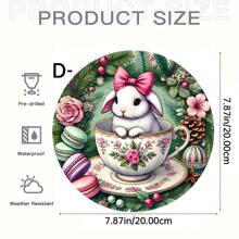 1PC Easter Macaron Theme Round Acrylic Logo - The Premier Easter Choice For Interior Home, Bar, Cafe Decoration, Easter Decoration, Ideal Holiday Decoration