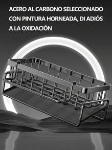 Soporte para Esponjas de Fregadero - Caddy Auto-Desagüe, Organizador de Platos de Acero Antióxido con Rack Removible para Paños, Dispensador de Jabón y Soporte para Cepillos para Baño - Gris - Ver 3