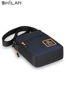 SHILAN 男士时尚斜挎包，休闲风格，大容量，尼龙材质，可调节肩带，可水洗，适合旅行和商务通勤 - 彩色 - 查看 8