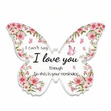 1pc Acrylic Plaque Gift For Her Him Anniversary Day, Butterfly Acrylic Plaque Signs, Wedding Valentine's Day For Girlfriend, Wife, Husband, Boyfriend To My Dear I Love You ZI-23