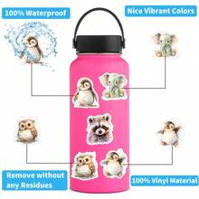 50PCS Colored Animals Stickers Vinyl Aesthetics Stickers Scrapbooking, Diary, Laptop, Bumper, Skateboard, Water Bottle, Computer, Phone, Cartoon, Hard Hat, Car Stickers And Decals