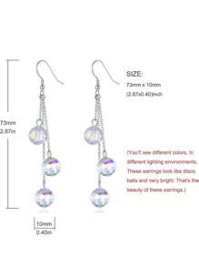 1pair Sparkly Earrings For Women Party Prom Ab Crystal Drop Dangle Fringe Earrings Jewelry Glitter Beads Earrings Dangling Hook Earring Gift For Mother's Day, Thanksgiving Day, Birthday, Anniversary, Engagement, Christmas Day, Valentine's Day, Thanksgiving, Birthdays, , Graduation, Independence Day Or Any Anniversary, Your Wife, Friend,Mom,Mother,Mother's Day,Gift