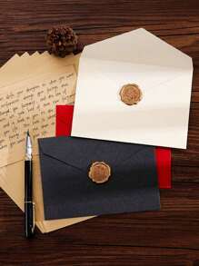10 件套信封套装、办公室信封、婚礼邀请卡、西式商务邀请函、节日礼物、派对装饰信封卡、多种款式和颜色、羊毛混纺纹理、DIY 文具、纯色邀请函、圣诞节