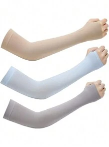 Mosquito Repellent Ice Sleeve Summer Ice Silk Sunscreen Sleeve Gloves Outdoor UV Protection Cycling And Driving Sleeves For Men And Women Set Of - Multicolor - View 8
