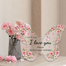 1pc Acrylic Plaque Gift For Her Him Anniversary Day, Butterfly Acrylic Plaque Signs, Wedding Valentine's Day For Girlfriend, Wife, Husband, Boyfriend To My Dear I Love You ZI-23