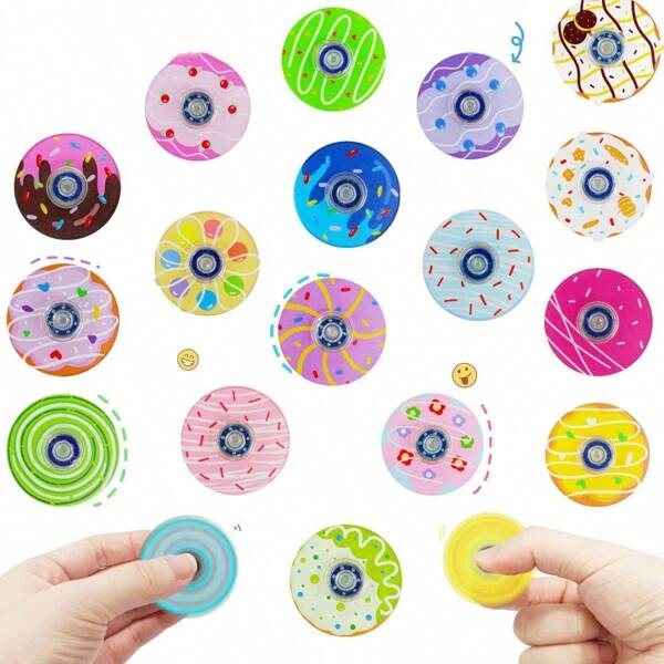 Donut Fidget Spinners Brinquedos, Fidget Spinners Aliviam Estresse e Ansiedade Depressão Brinquedos de Mesa Adultos, Hand Spinners Melhores Brinquedos para Mãos Pequenas Lembrancinhas de Festa de Aniversário, Enchedor de Sacola de Presente, Enchedor de Pinhata, Estilos de Cores Aleatórias
