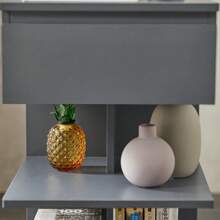 SoBuy FBT49-N, Bedside Table Night Stand Side Table End Table Coffee Table With 1 Drawer And 2 Shelves, Natural - Grey - View 7