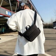 Borsa a tracolla in tela da donna casual per lavoro e pendolarismo, leggera borsa a tracolla sportiva per esterno, borsa a tracolla casual unisex - a mano